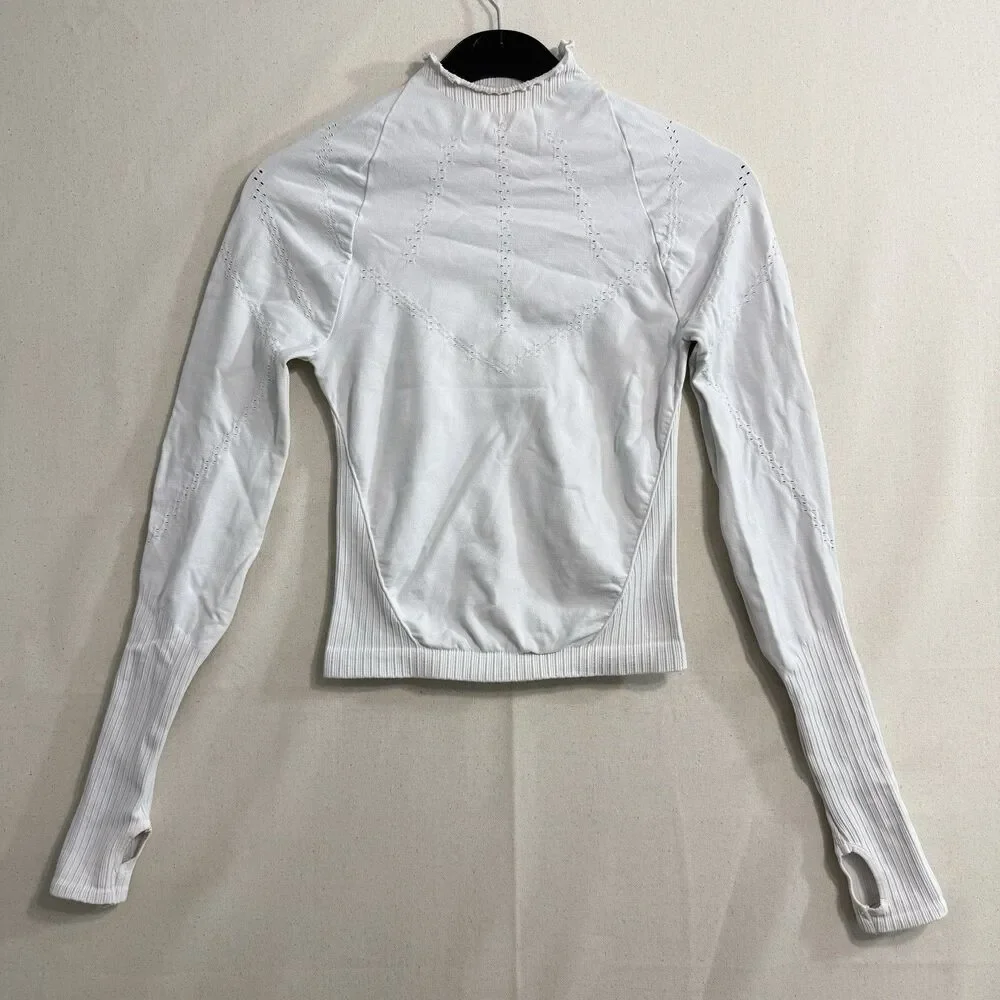 Free People Movement Good Karma Hi-Neck Layer Top White Size Small